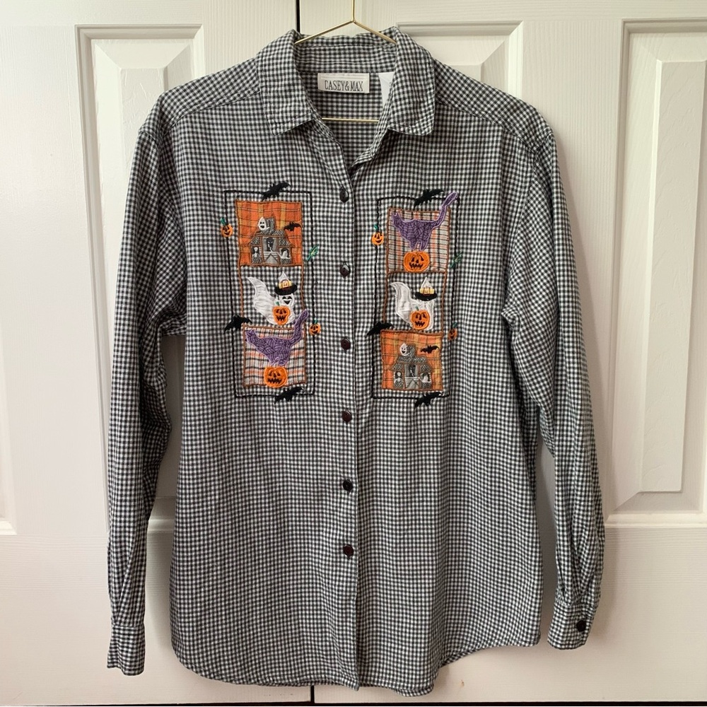 👻 Vintage 90s Halloween Gingham Flannel